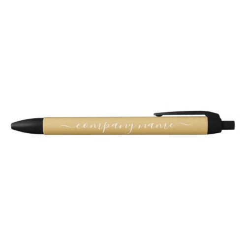 Simple Script _ Gold  White _ CompanyEvent Black Ink Pen
