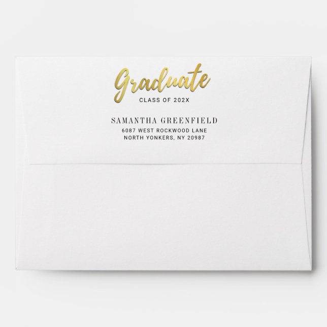 Simple Script Graduation 2025 Return Address Envelope (Back (Top Flap))