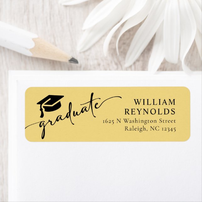 Simple Script Graduation Address Label (Insitu)