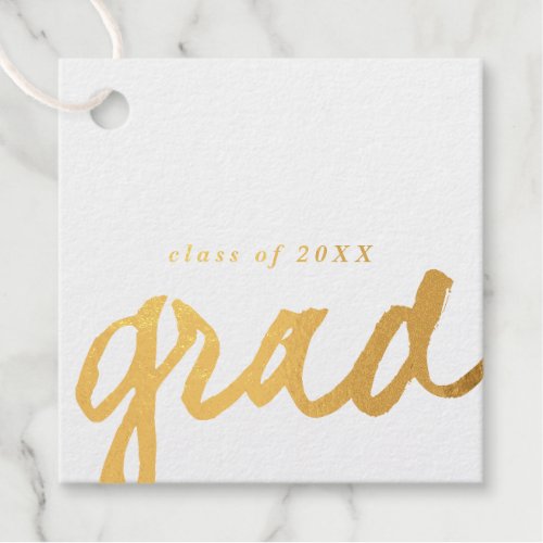 Simple script  Graduation Gold   Foil Favor Tags