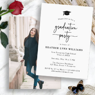 Simple Script Graduation Invitation