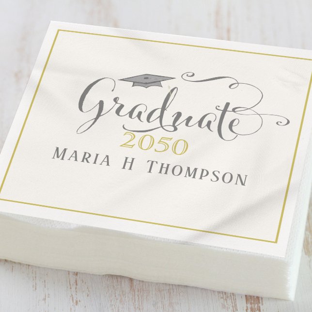 Simple Script Graduation Party Custom Napkins (Creator Uploaded)