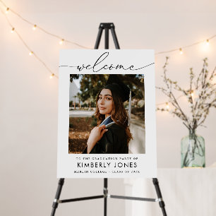 simple script graduation party welcome sign