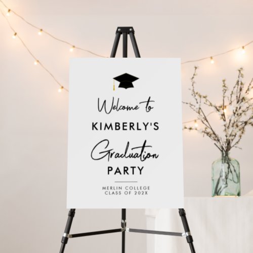 simple script graduation party welcome sign