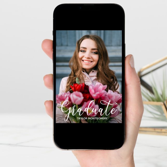 Simple Script Graduation Photo Announcement (Front Digital)
