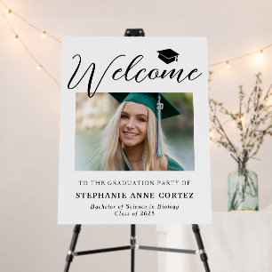 Simple Script Graduation Photo Welcome Foam Board