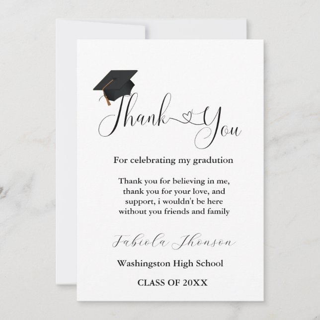 what to say on grad thank you cards Simple Personalized Graduation With Envelopes Express your gratitude to those who have supported you Personalized Graduation Thank You Card