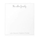 Simple Script Gray Family Notepad at Zazzle