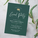 Simple Script Green Graduation Party Invitation