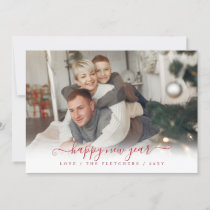 Simple Script Happy New Year  Holiday Card