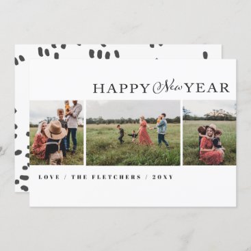 Simple Script Happy New Year Photo Holiday Card