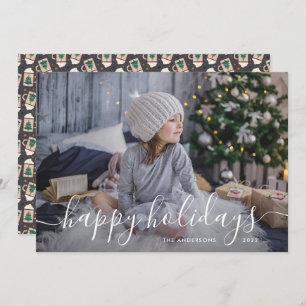 Simple Script Hot Chocolate Family Photo Holiday Card