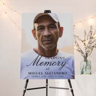 Simple Script In Loving Memory Photo Funeral Sign