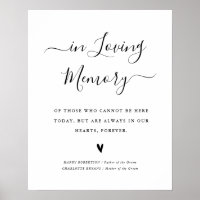 simple script in loving memory sign