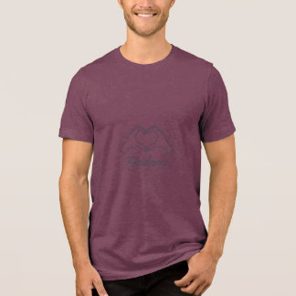 Simple Script Kindness Hands Heart T-Shirt Tri-Blend Shirt