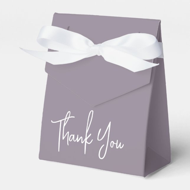 Simple Script Lilac Thank You Favor Box (Front Side)