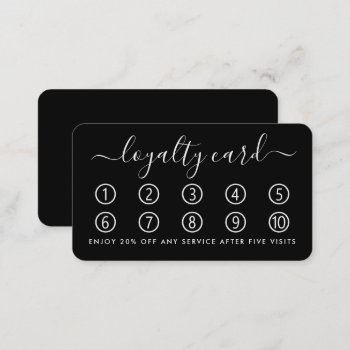 Simple Script Loyalty Card - Black & White by TheBusinessCardStore at Zazzle