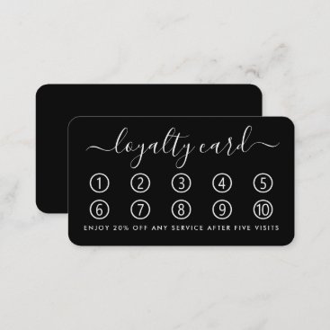 Simple Script Loyalty Card - Black & White