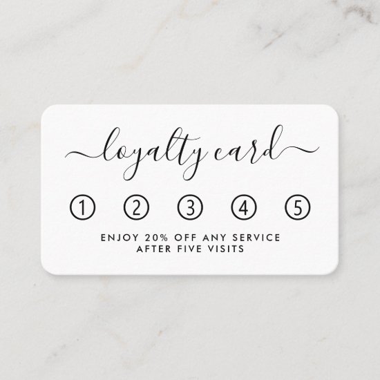 Simple Script Loyalty Card - Black & White