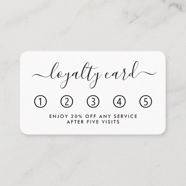 Simple Script Loyalty Card - Black & White