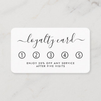 Simple Script Loyalty Card - Black & White