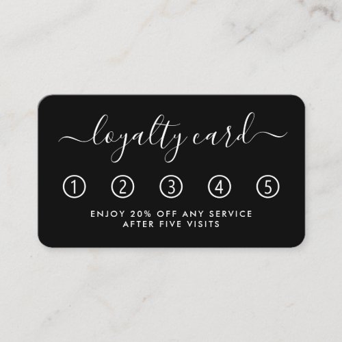 Simple Script Loyalty Card _ Black  White