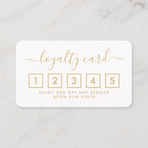 Simple Script Loyalty Card _ Gold  White