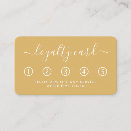 Simple Script Loyalty Card _ Gold  White