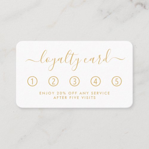 Simple Script Loyalty Card _ Gold  White