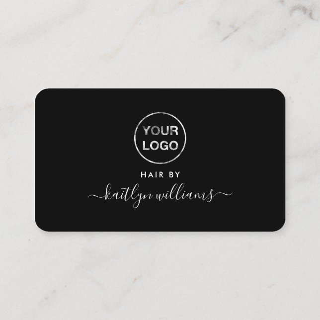 Simple Script Loyalty Card - Logo - Black & White (Back)