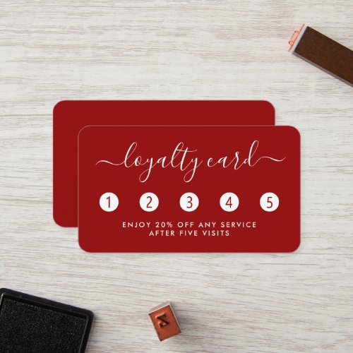 Simple Script Loyalty Card _ Red  White