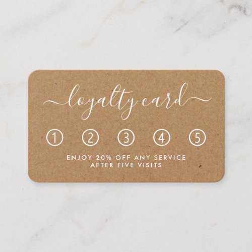 Simple Script Loyalty Card _ Rustic Kraft
