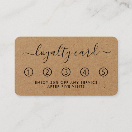 Simple Script Loyalty Card _ Rustic Kraft