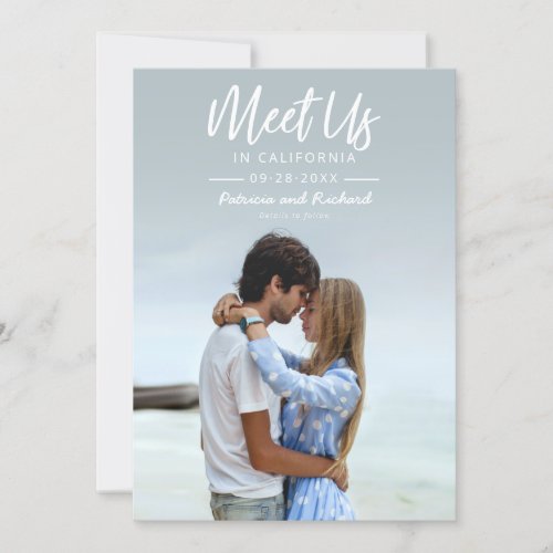 Simple Script Meet Us In Save The Date Photo Invitation