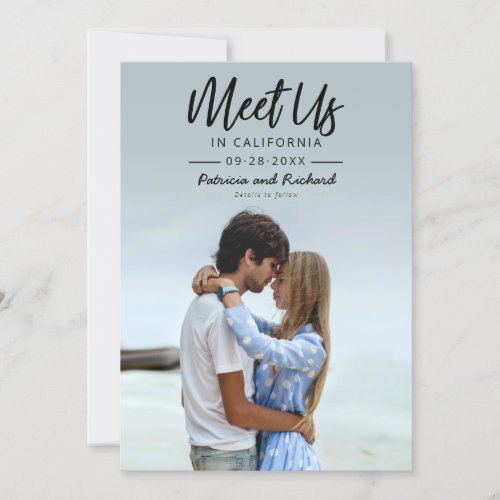 Simple Script Meet Us In Save The Date Photo Invitation