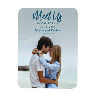 Simple Script Meet Us In Save The Date Photo Magnet
