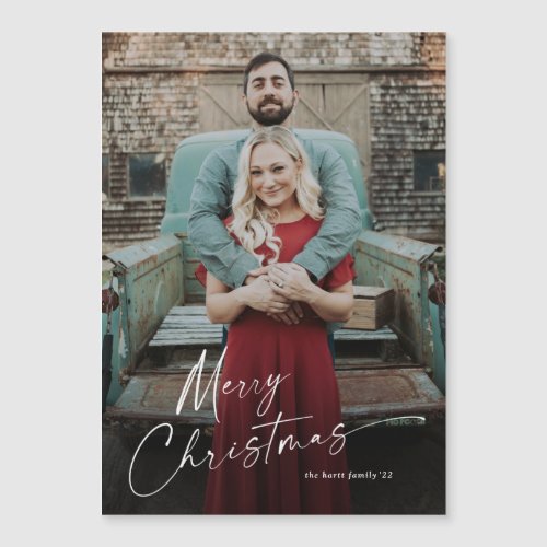 Simple Script Merry Christmas Photo Holiday Card