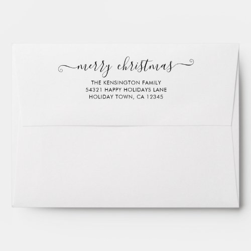 Simple Script Merry Christmas Return Address Envelope