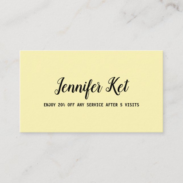 simple script minimal add your text  loyalty card (Front)