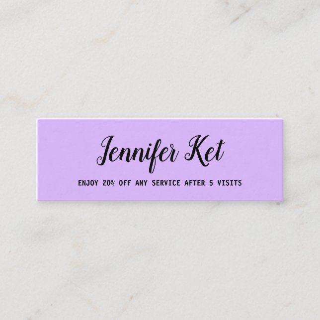 simple script minimal add your text  loyalty card (Front)