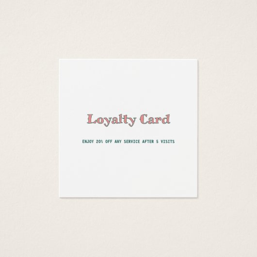 simple script minimal add your text loyalty card (Front)
