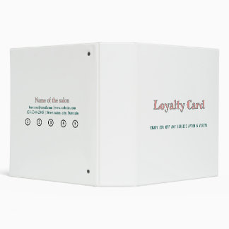 simple script minimal add your text loyalty card 3 ring binder