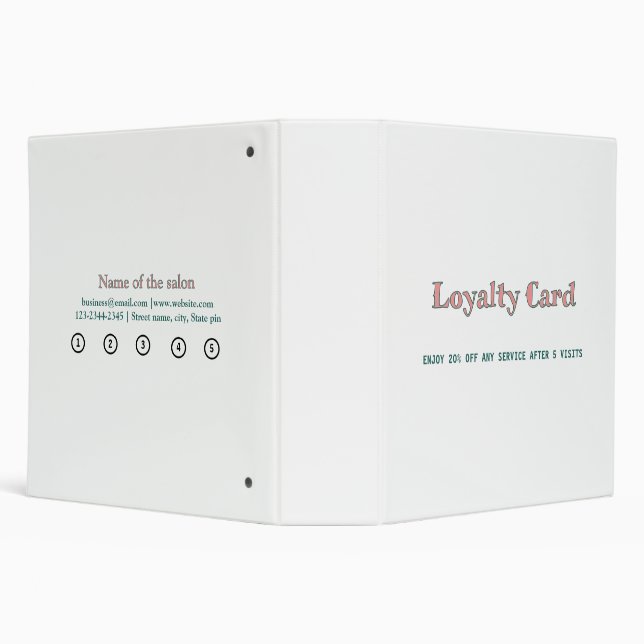 simple script minimal add your text  loyalty card 3 ring binder (Background)