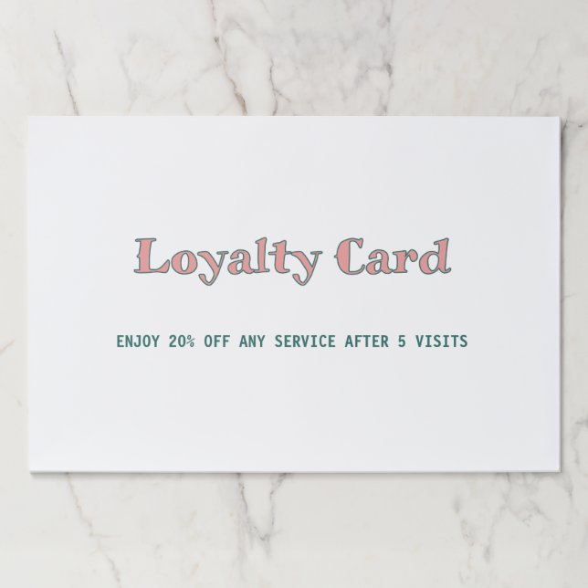 simple script minimal add your text  loyalty card paper pad (Front)