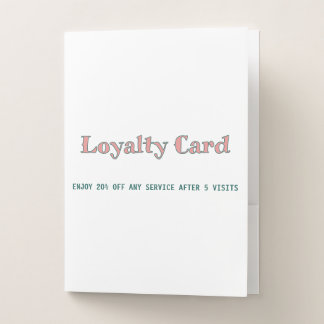 simple script minimal add your text loyalty card pocket folder