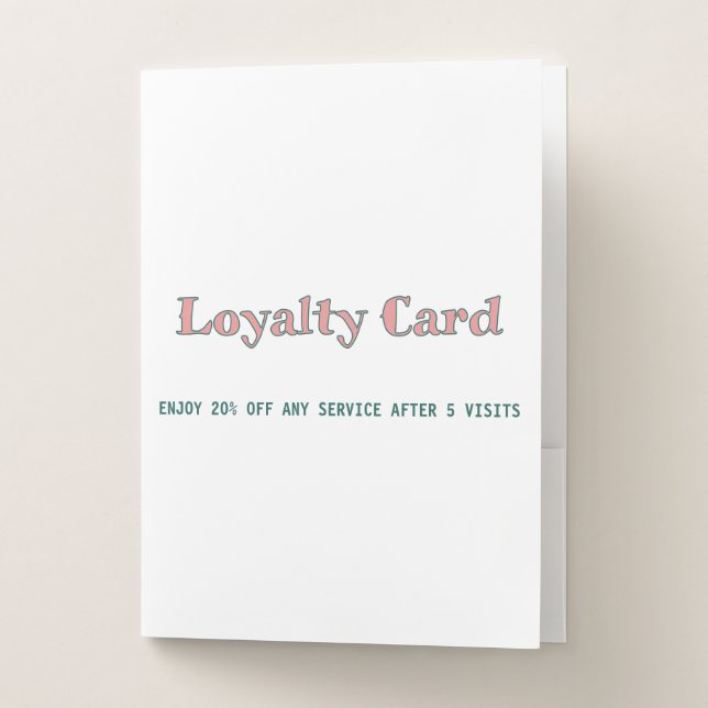 simple script minimal add your text  loyalty card pocket folder (Front)