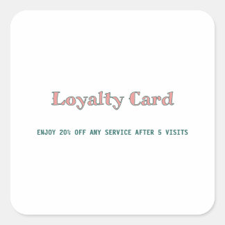 simple script minimal add your text loyalty card square sticker