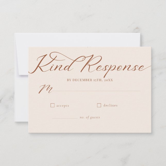 Simple Script Minimalist Classic Wedding  RSVP Card (Front)