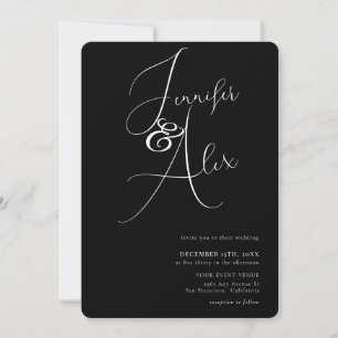 Simple Script Minimalist Photo Collage Wedding Invitation