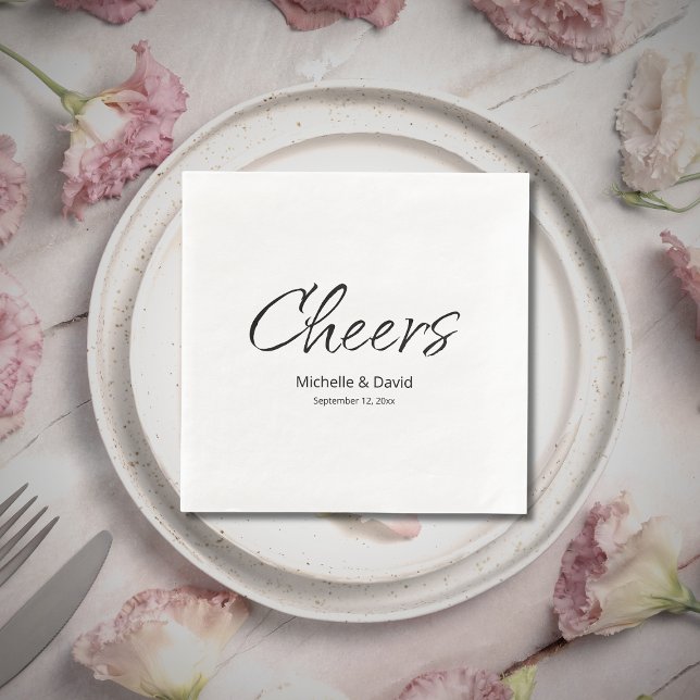 Simple Script Modern Casual Wedding Reception  Paper Dinner Napkins (Creator Uploaded)